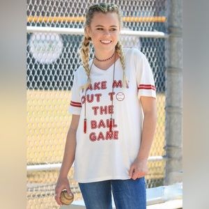 NWT! Take Me Out To The Ball Game Tee